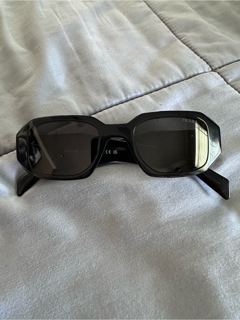 Prada Black Geometric Frame Sunglasses
